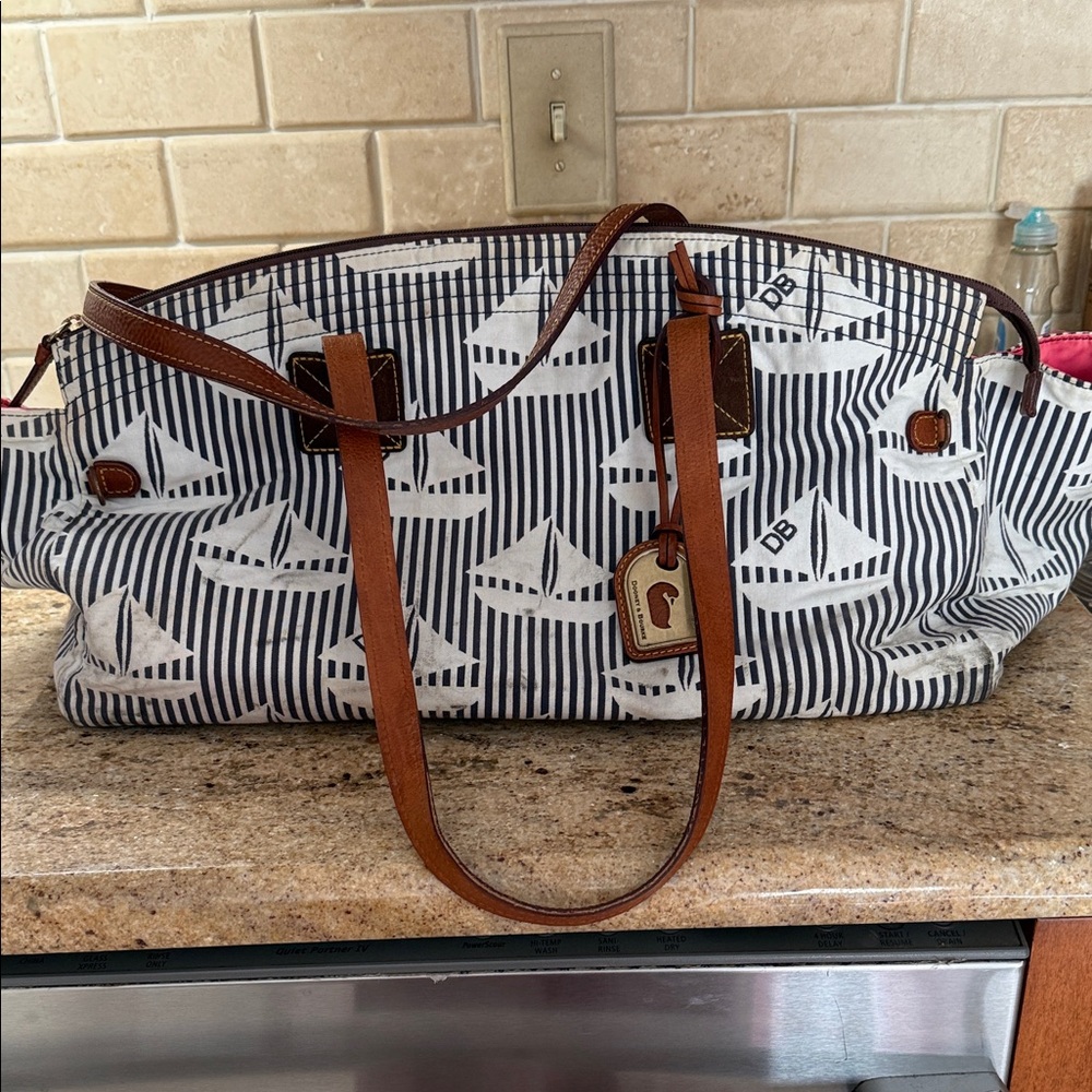 Dooney & Bourke Nautical Striped Tote - Black/Cream
